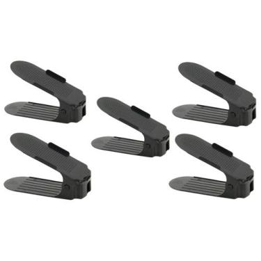Imagem de Kit 5 Organizador Sapato Tênis Sapateira Regula Altura Preto - Triopla