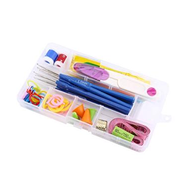 Imagem de Alomejor Conjunto de Ganchos de crochê, Agulhas de tricô de 16 Tamanhos Com Alças de Borracha Macia Em Estojo para Artesanato Com Fios e Iniciantes (Rosa)