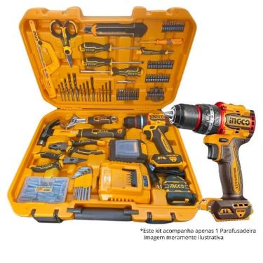 Imagem de Furadeira E Parafusadeira De Impacto 20V Com 66Nm E 165 Pç