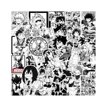 Imagem de Adesivos De Anime My Hero Academia Preto E Branco 50PCS À Prova d'Água