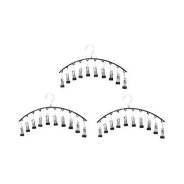 Imagem de Cabide De Metal Curvo Com 10 Prendedores Para Calças De Yoga, Leggings