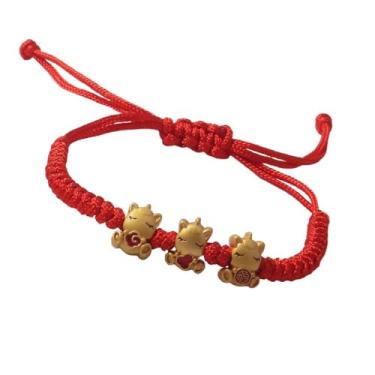 Imagem de Zhang shine 1-3 peças de pulseira de corda vermelha de cavalo da sorte de ano novo trançado feito à mão 2026 animal do zodíaco chinês Feng Shui pingente de cavalo pulseira ajustável para mulheres