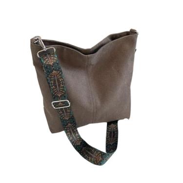 Imagem de RYZGOJV Sacola grande de lona de algodão super forte, bolsa de pano reutilizável para compras de supermercado, bolsa fashion para mulheres - cinza