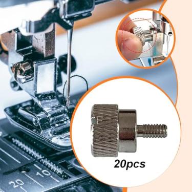 Imagem de UGPLM 20 peças de parafuso calcador em aço inoxidável, acessórios universais ajustáveis ​​para máquina de costura, parafuso de aperto manual para costura, 5mm