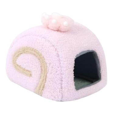 Imagem de WeiLaiKeQi Cama para hamster, cama para porquinho-da-índia, acessórios encantadores, habitat, para dormir para chinchila, ouriço, rato, petauro-do-açúcar e, Rosa