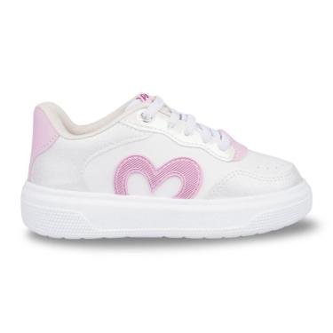 Imagem de Tênis Infantil Menina Pampili XP 24 Coração Branco e Rosa-Feminino
