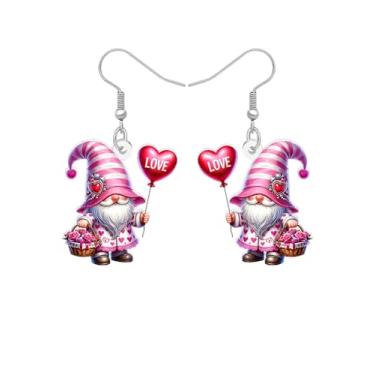 Imagem de Brincos fofos de gnomo, presentes de dia dos namorados, decorações para a esposa, acrílico, engraçado, tema de coração, gnomos, joias, presentes de dia dos namorados para mulheres e mães, Medium