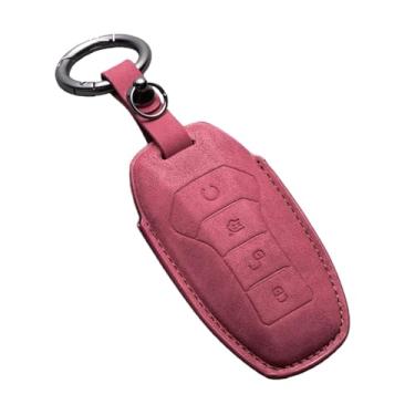 Imagem de Capa para chave de carro com suporte, compatível com BYD Second Song Tang Pro Qin Generation Han Ev Dm PLUS MAX Yuan Atto 3 Dolphin acessório(A-red keychain)