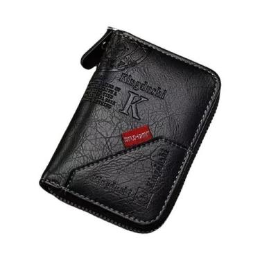 Imagem de Carteira Vintage Slim Unissex Com Bloqueio RFID Em Couro PU, 12 Slots,