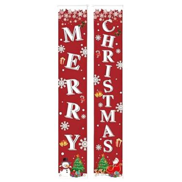Imagem de Dzrige Faixa de Feliz Natal, Porta de Natal, Sinal de Boas-Vindas de Natal para Interior, Exterior, Porta Frontal, Parede, Quintal, Casa, Jardim, Escritório, Natal, Férias