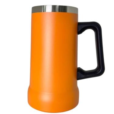 Imagem de Caneca Térmica Em Aço Inox 710ml C/Alça Para Bebidas Geladas Drinks caneca termica garrafinha termica(Laranja)