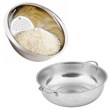 Imagem de Kit Escorredor de Massas mais Escorredor de Arroz aço Inox - FRATELLI