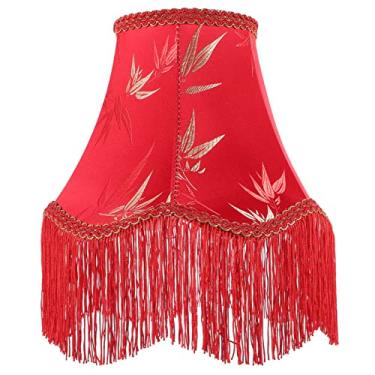 Imagem de Abajur europeu com borla, acessórios vermelhos, capa de mesa, cúpula, luz pendente, abajur, abajur, lustre, abajur, abajur ocidental, acessório de luminária