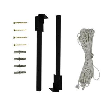 Imagem de Varal Dobrável Articulável Basculante De Parede Muro - Preto - Al-Fer