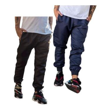 Imagem de Kit De 2 Calças Tactel Jogger Esportiva 2 Bolsos Lateral 016 - J94 Con