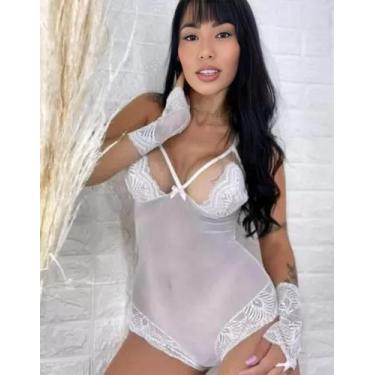 Imagem de Body Cleo com luxo e a combinacao perfeita da renda e tule - Freire Co