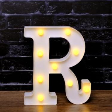 Imagem de Luzes LED para letreiro - Letreiros de alfabeto personalizáveis para casa, casamento, decoração de festa de aniversário e decoração de parede