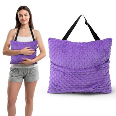 Imagem de okmaba Almofada de histerectomia com alça ajustável e bolso para bolsa de gelo, suporte abdominal quadrado para cesariana, recuperação de hérnia e abdominoplastia, travesseiro pós-cirurgia mãos livres