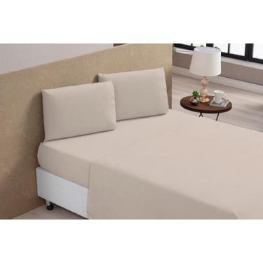 Imagem de Jogo De Lençol Casal 4 Peças Luxo Percal 100% Algodão - Jire Bordados,