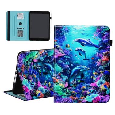 Imagem de smauncucn Capa para Samsung Galaxy Tab S10 FE Plus 13,1 polegadas modelo 2025 (SM-X620/X626), carteira de couro PU com suporte multiângulo com despertar/hibernar automaticamente, mundo do mar dos