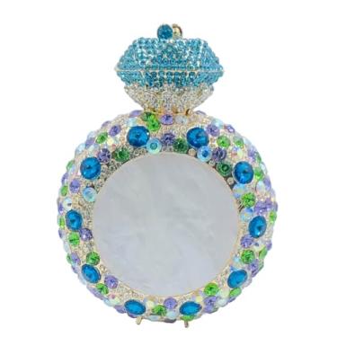 Imagem de Usuisy Novidade anel de diamante cristal clutch feminina bolsa noite festa baile casamento strass clutch bolsas e bolsas, mini, Azul 3, Mini