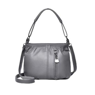 Imagem de CHENXIAOHONG Bolsa Feminina Grande Casual, Bolsa de Ombro e Transversal para Mulheres, Bolsa de Mão Espaçosa Estilo Mamãe para Uso Diário(Cinza)