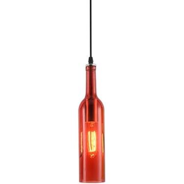 Imagem de Luminária pendente em formato de garrafa de vinho | Luminária de teto suspensa estilo industrial vintage | Luminária suspensa para bar em loft | Lustre retrô para decoração de interiores, id