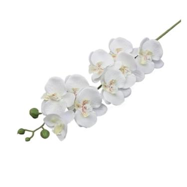 Imagem de 69 cm Phalaenopsis artificial ramos de flores de toque real orquídea falsa para arranjo floral, festa de casamento, decoração de casa (branca)