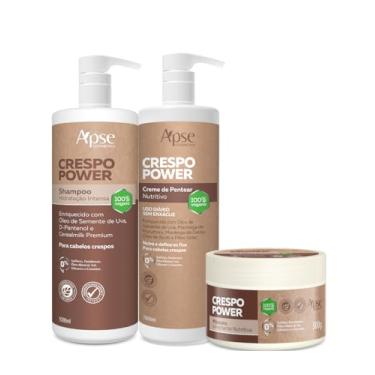Imagem de Kit Shampoo, Creme De Pentear 1l E Máscara 300g Crespo power