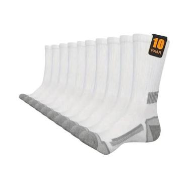 Imagem de Meias Esportivas Longas Listradas Unissex 10 Pares Respirável Absorven