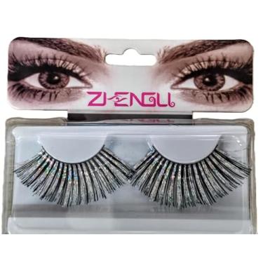 Imagem de Cílios Postiços Brilhantes para Maquiagem de Carnaval