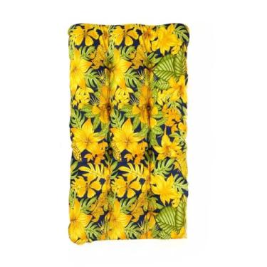 Imagem de Almofada Futon Grande 120x60x15cm Assento Macio para Cadeira Sofá Balanço Pallet Banco e Colchonete Decorativo(Girassol)