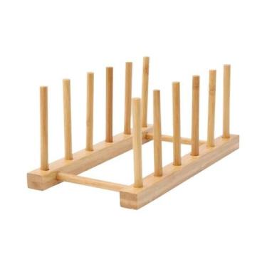 Imagem de Escorredor De Louça De Madeira Para Cozinha, Organizador De Utensílios