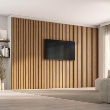 Imagem de Painel para Tv até 86 Polegadas 360x250cm Ripado Aruá Cabecasa Madeiraoriginals Jatoba