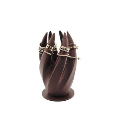 Imagem de Porta Anéis Suporte Expositor e Organizador de Jóias Pulseiras Anéis e Acessórios(Marrom)