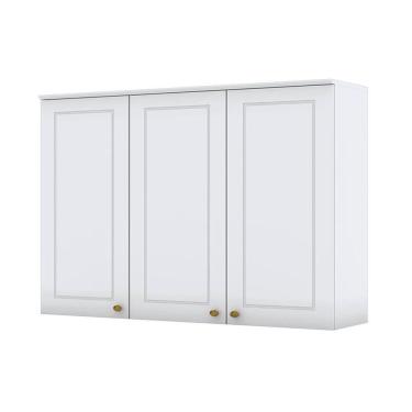 Imagem de Armário Aéreo 3 Portas 120 Cm Nova York Branco Hp - Henn