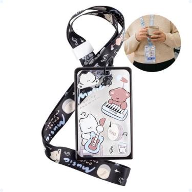 Imagem de Protetor Porta Bilhete Único Crachá Transparente Cordão Fofo - Hxt, Pr