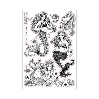 Imagem de Carimbo Transparente De Silicone Borboleta E Flor Para Artesanato Em P