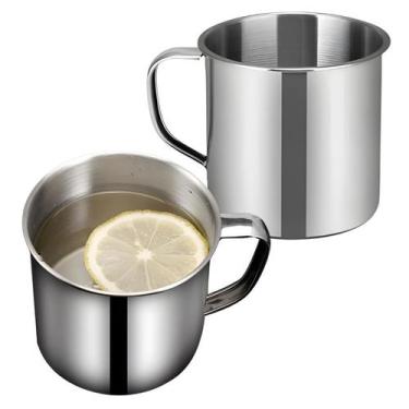 Imagem de Copo Caneca De Aço Inox 250ml Polido Café E Chá Luxo - Wellmix