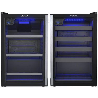 Imagem de Conjunto Venax Cervejeira Blue E Adega Piubella Preto Fosco Porta Invertida 110V
