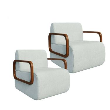 Imagem de Kit 2 Poltronas Kiev em Madeira de Eucalipto Movellu Home