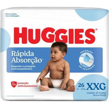 Imagem de Fralda Huggies Rápida Absorção XXG com 26 unidades
