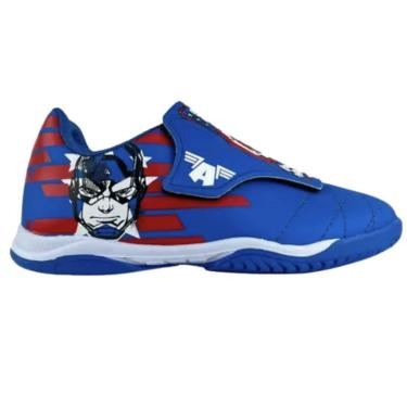 Imagem de Chuteira Futsal Infantil Dray 4111 Marvel Capitão América Azul-Masculino