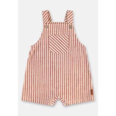 Imagem de Jardineira Bebê Algodão Listrado Up Baby-Masculino