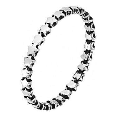 Imagem de Anel Aliancinha De Prata 925 Estrela Estrelinhas Estilo Pandorah Delic