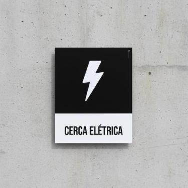 Imagem de Placa Acm Desenho Cerca Elétrica 18X23 - Sinalizo