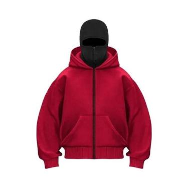 Imagem de Moletom Unissex Com Capuz E Máscara, Jaqueta Casual De Fleece Macio E 