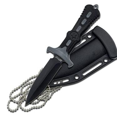 Imagem de MTech USA Faca de pescoço de lâmina fixa MT-20-14GY, lâmina preta, cabo preto/cinza, 16,5 cm em geral