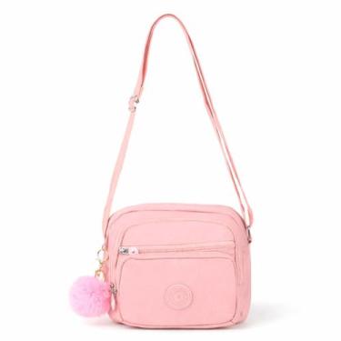 Imagem de Bolsa Transversal Feminina Compacta Pequena Alça Ajustável Chaveiro Zí