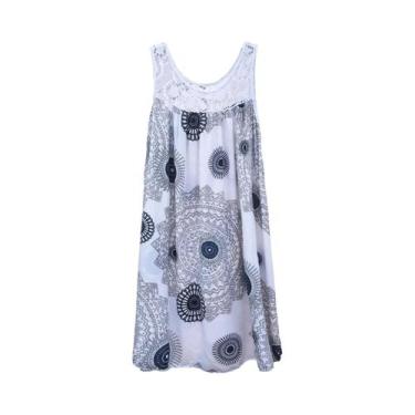 Imagem de Vestido Camisole Sem Mangas De Verão Para Mulheres plus Size Com Estam